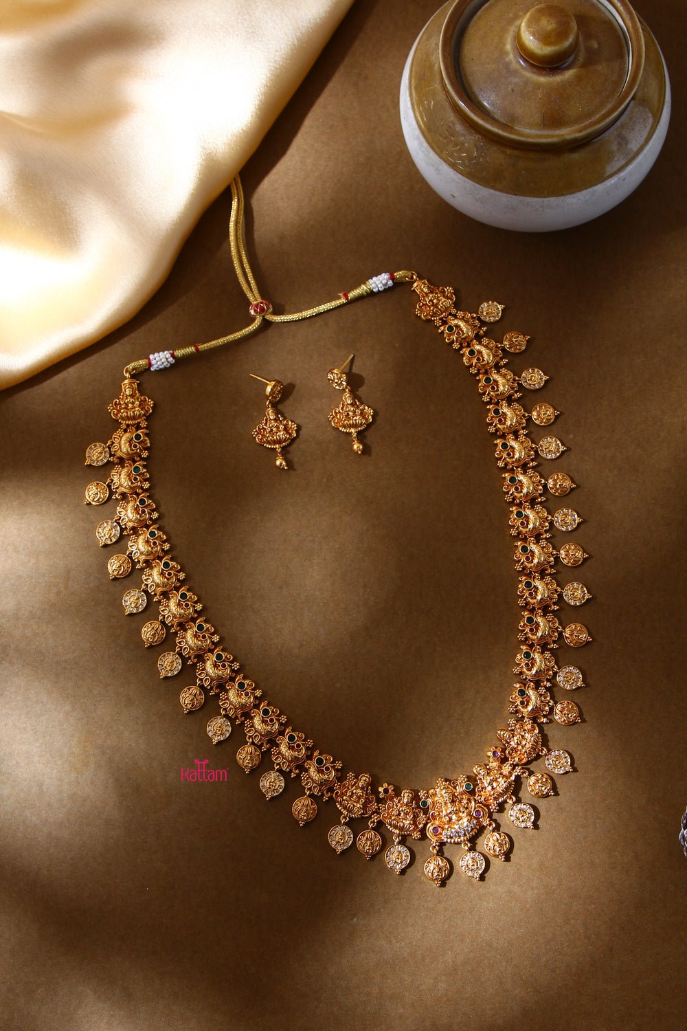 Gold Antique Lakshmi Coin Haram Necklace - N715
