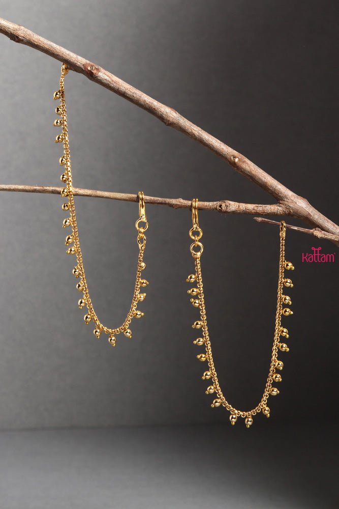 Gold Bead Ear Chain - EC018