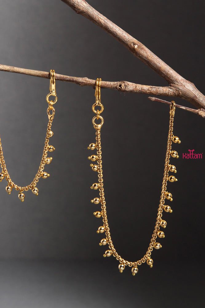 Gold Bead Ear Chain - EC018