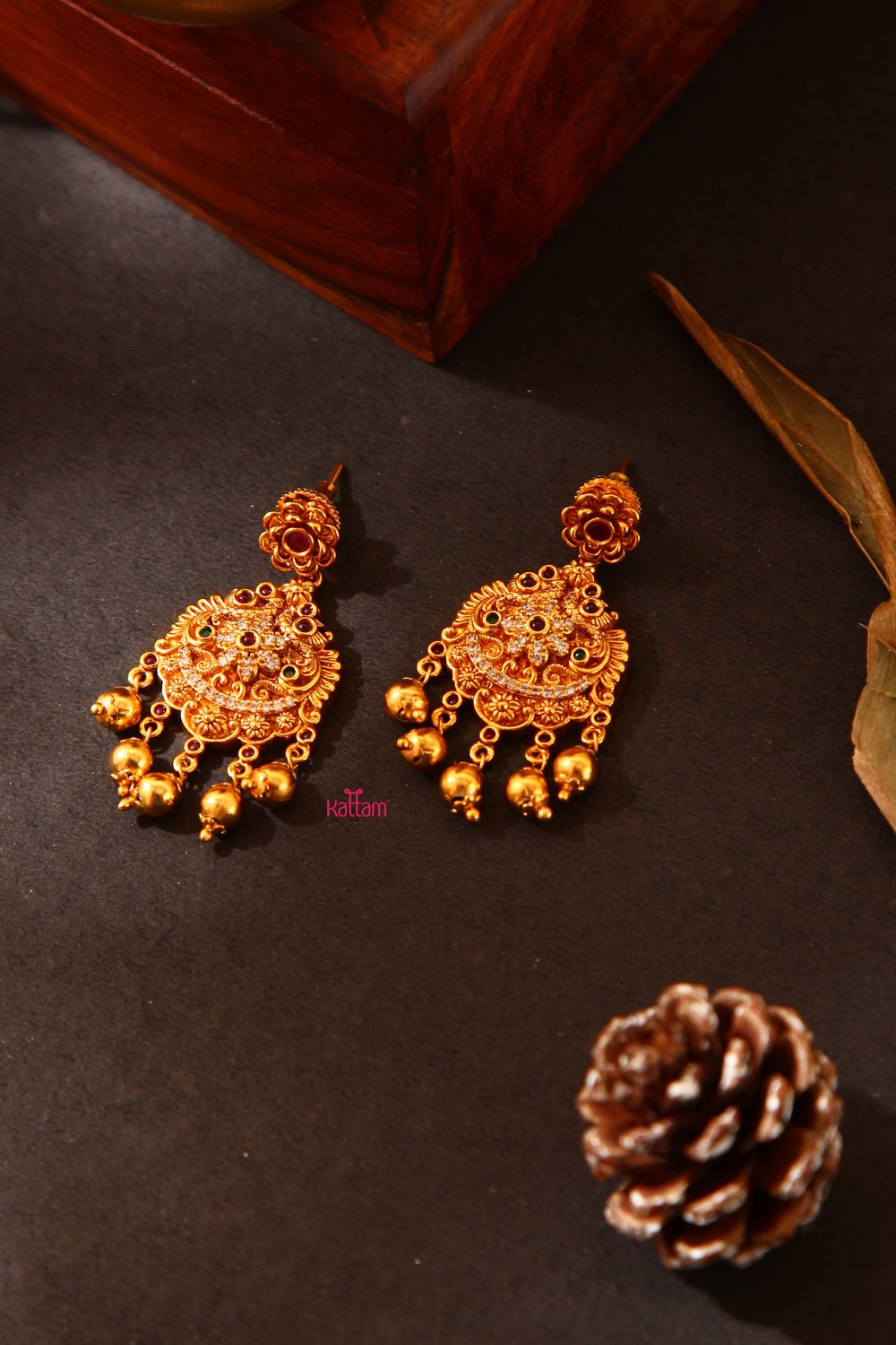 Gold Plated Intricate Stone Work Nagas Necklace Set - N714