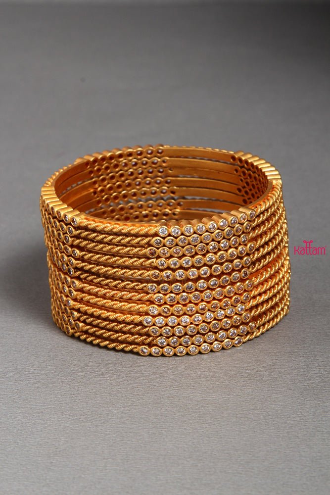 Gold Stackable Bangle Set of 12 - B280