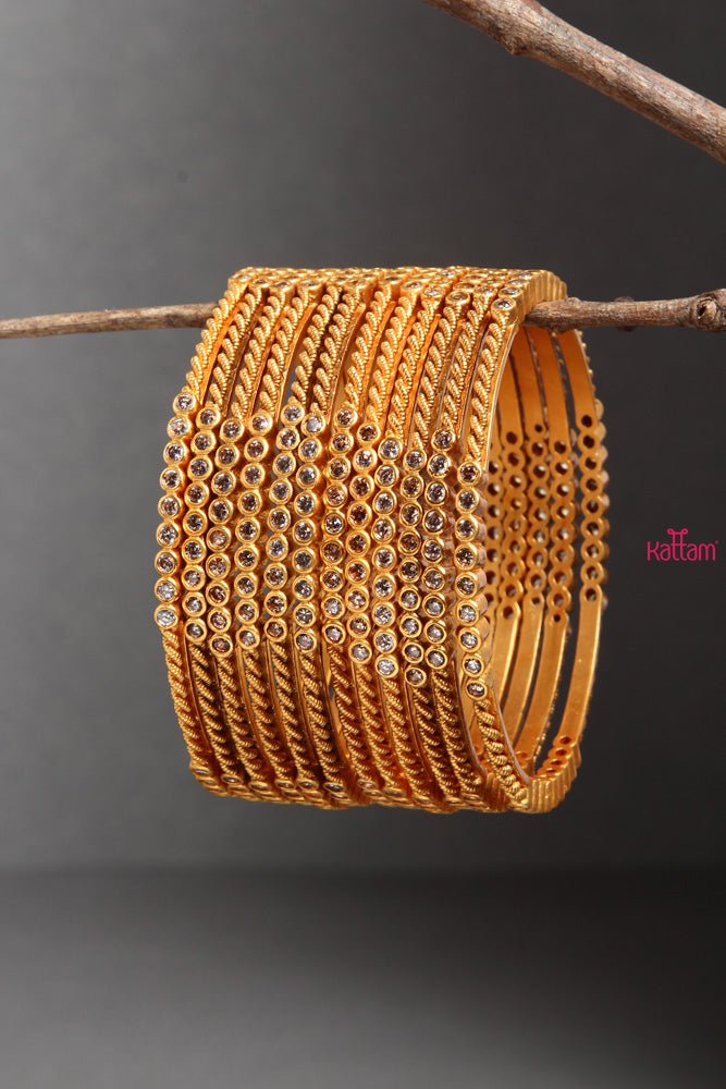 Gold Stackable Bangle Set of 12 - B280