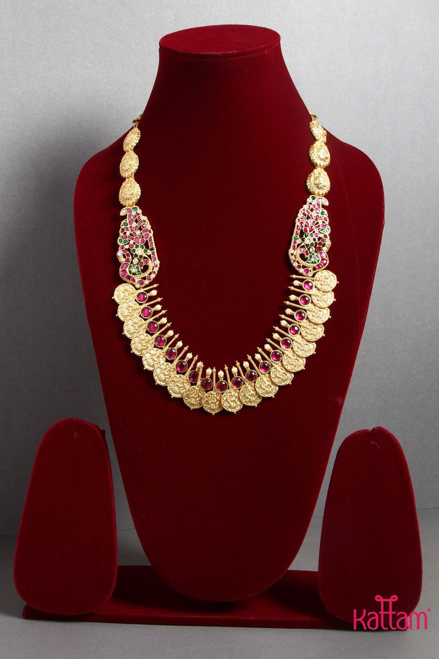 Golden Matte Kundan Haram (No Earrings) - N1422