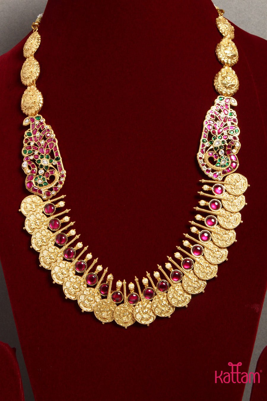 Golden Matte Kundan Haram (No Earrings) - N1422