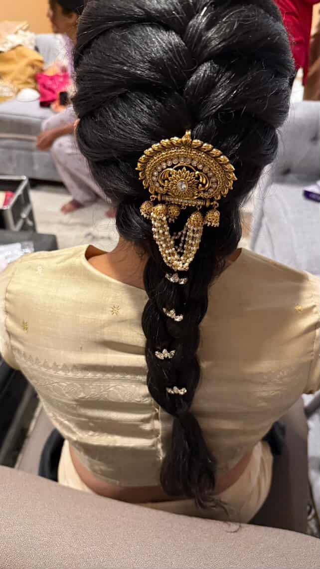 Goldtone Bridal Pearl Jadai Billai - White - JB078