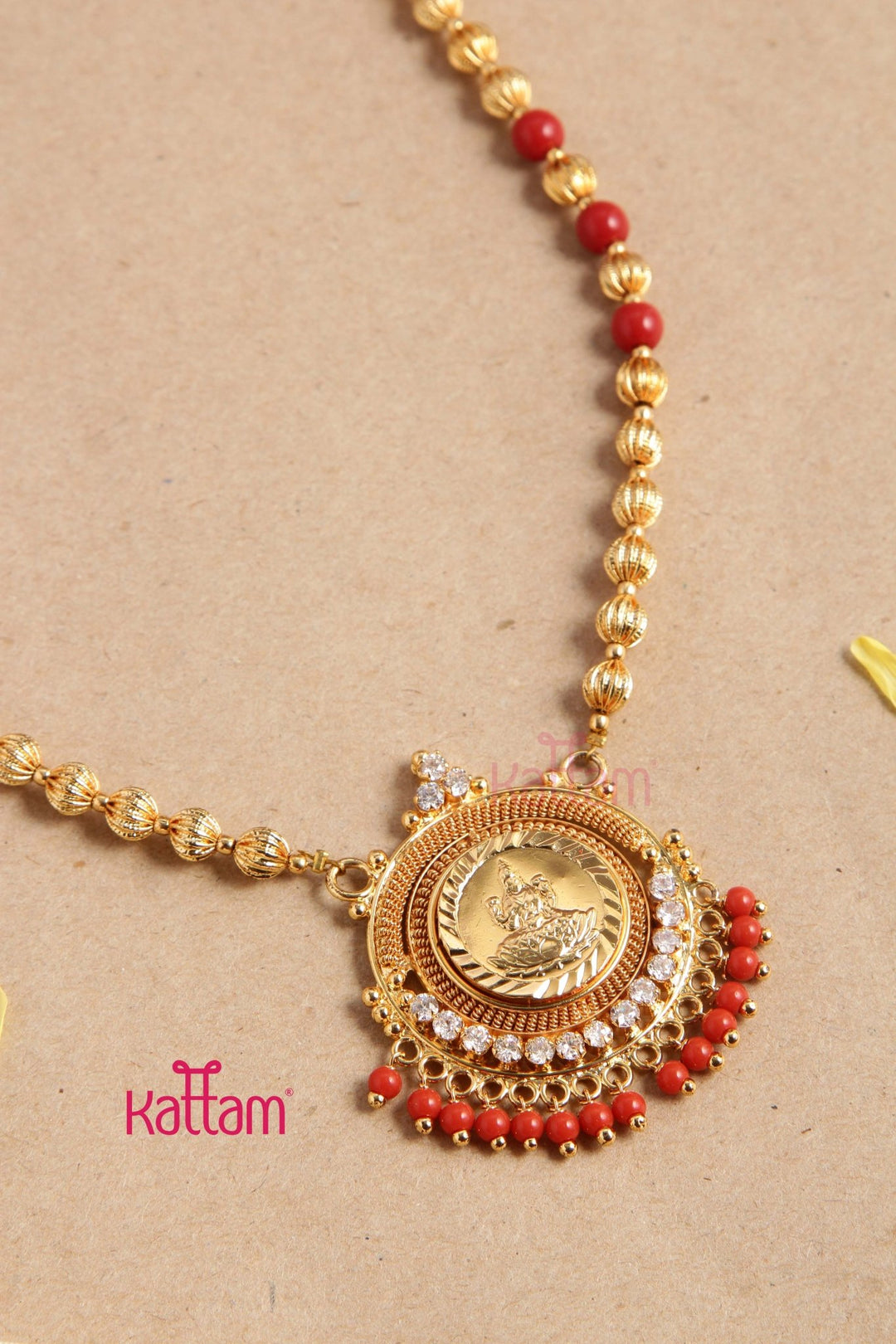 Goldtone Kerala Style Coral Chain (No earring) - N2866