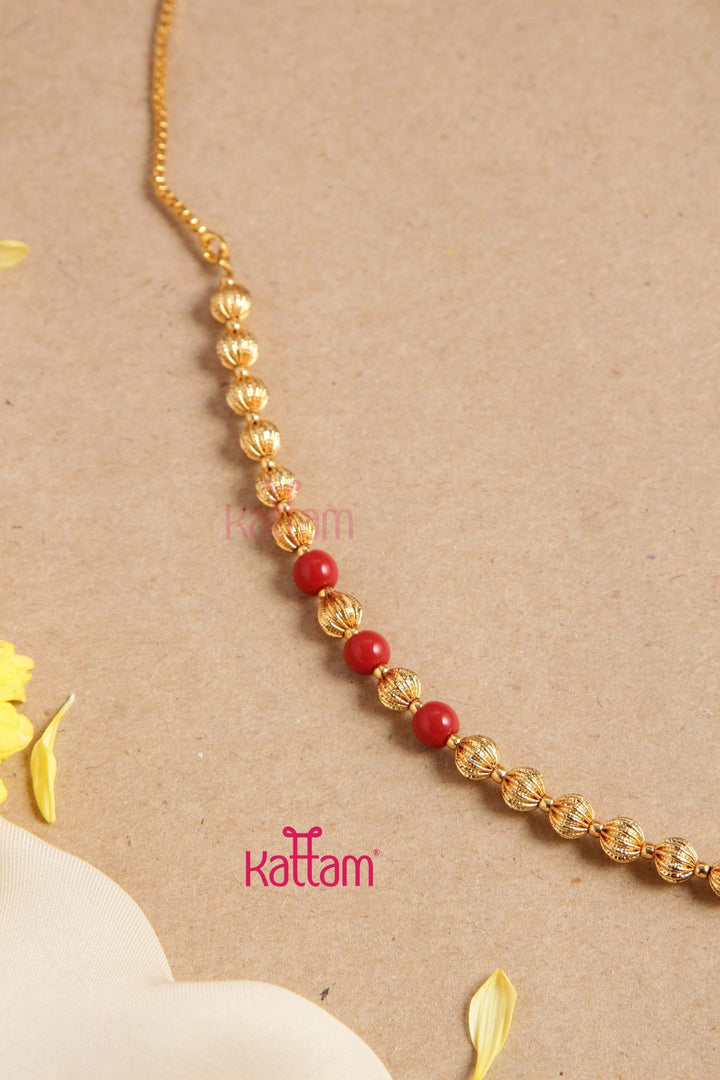 Goldtone Kerala Style Coral Chain (No earring) - N2866