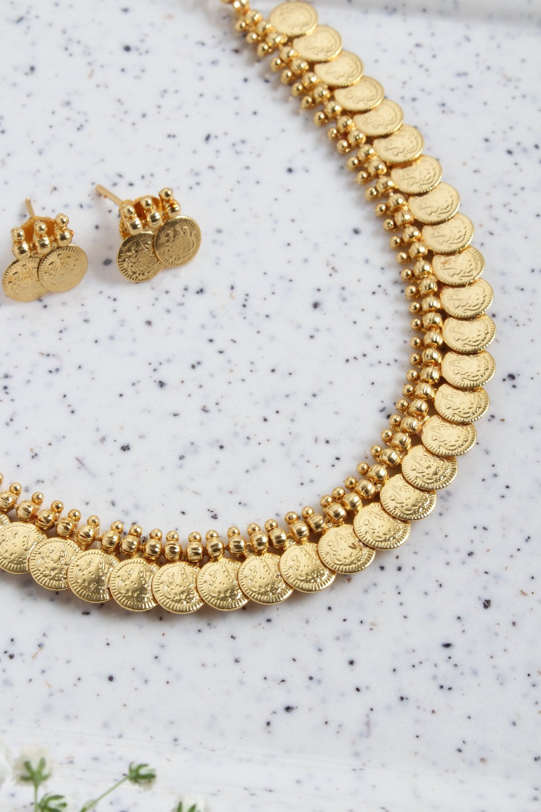 Goldtone Lakshmi Kaasu Coin Choker - N2601