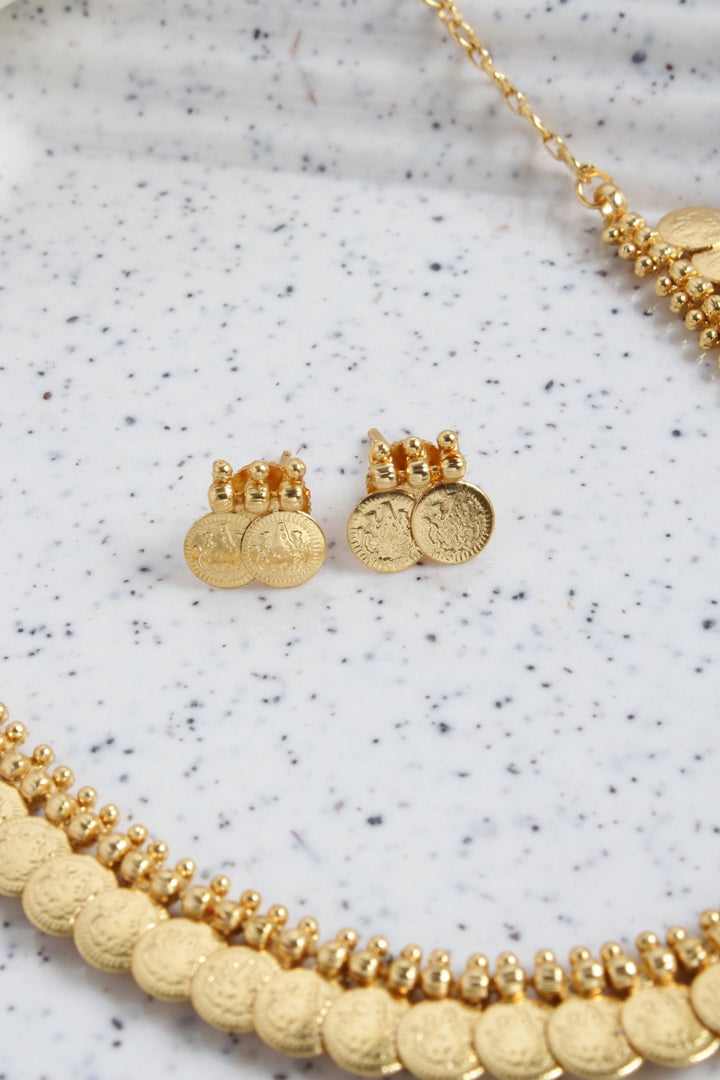 Goldtone Lakshmi Kaasu Coin Choker - N2601