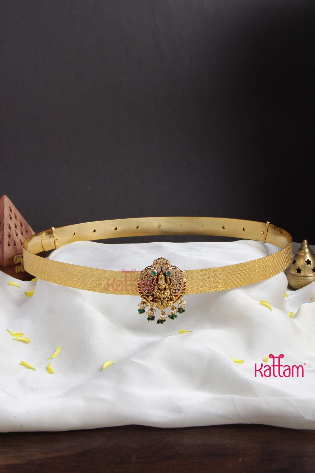 Goldtone Lakshmi Peacock Hipbelt - HB139