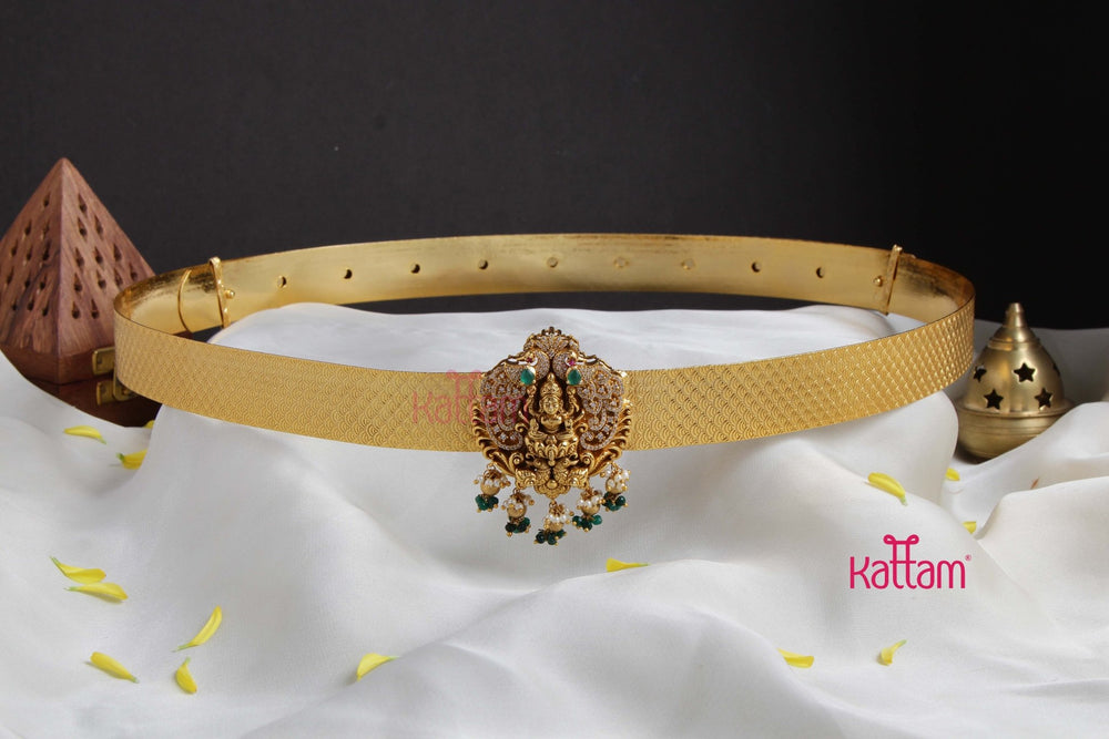 Goldtone Lakshmi Peacock Hipbelt - HB139