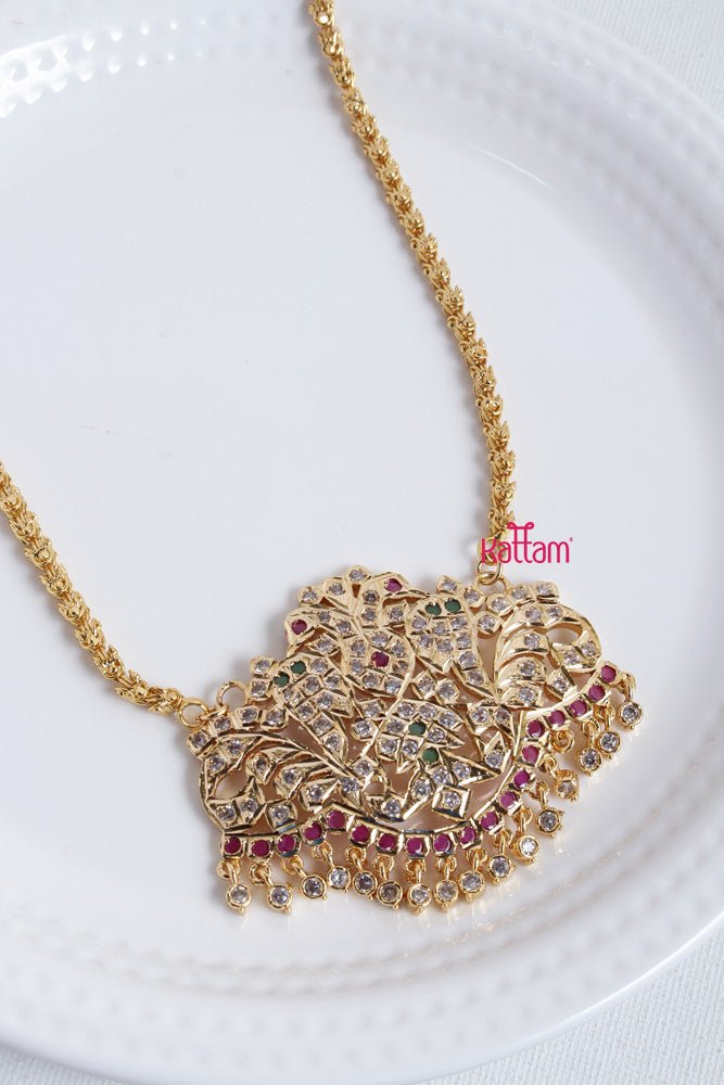Goldtone Peacock Gati Dollar Chain - N2326