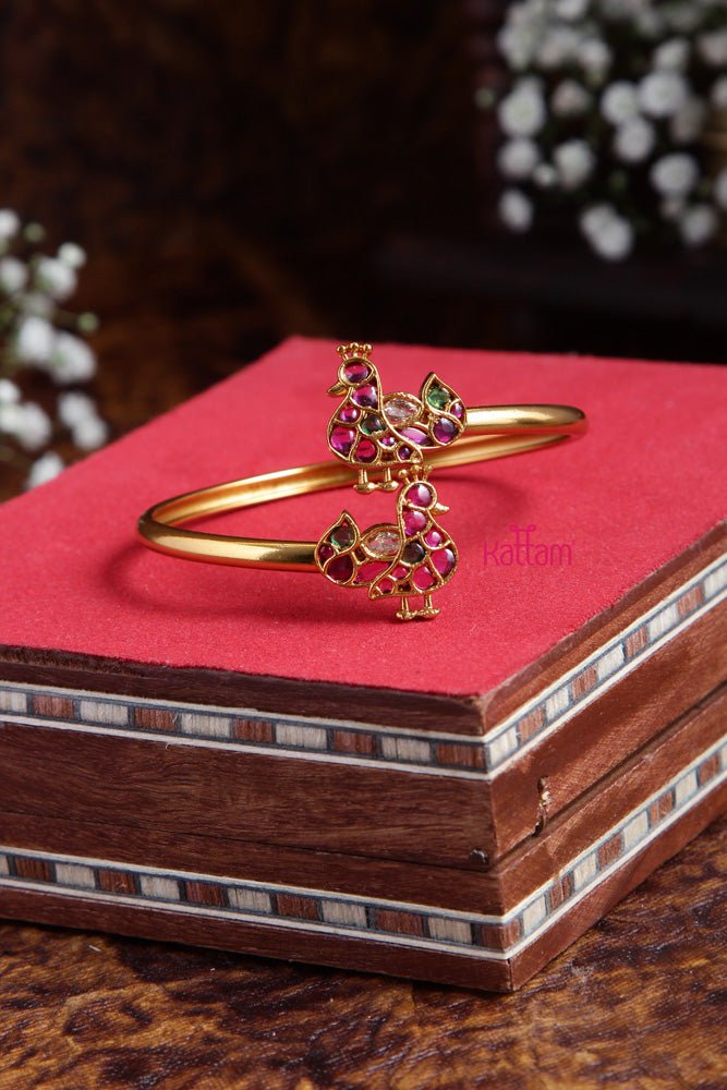 Goldtone Peacock Kada - B406