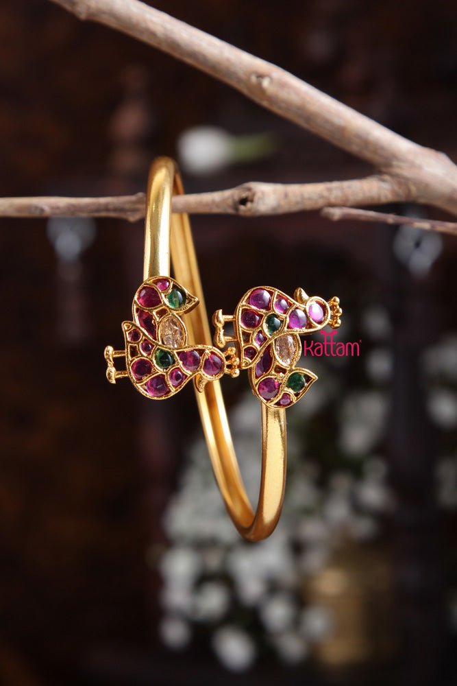 Goldtone Peacock Kada - B406