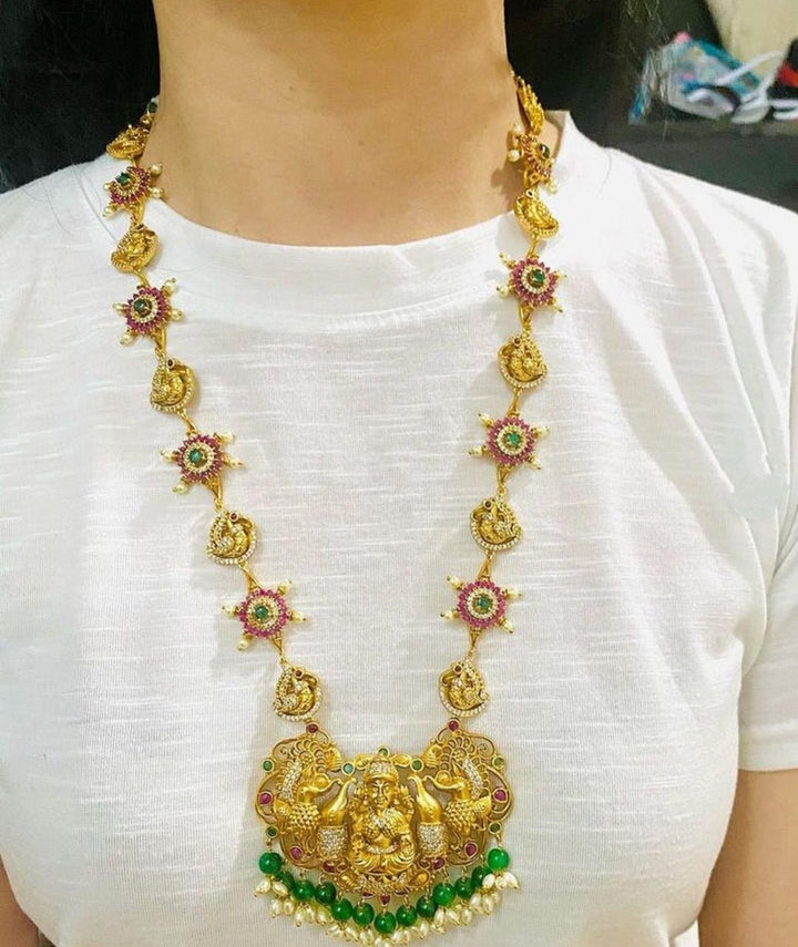 Goldtone Premium lakshmi Haram - N2283