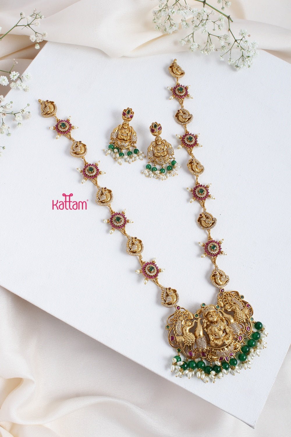 Goldtone Premium lakshmi Haram - N2283