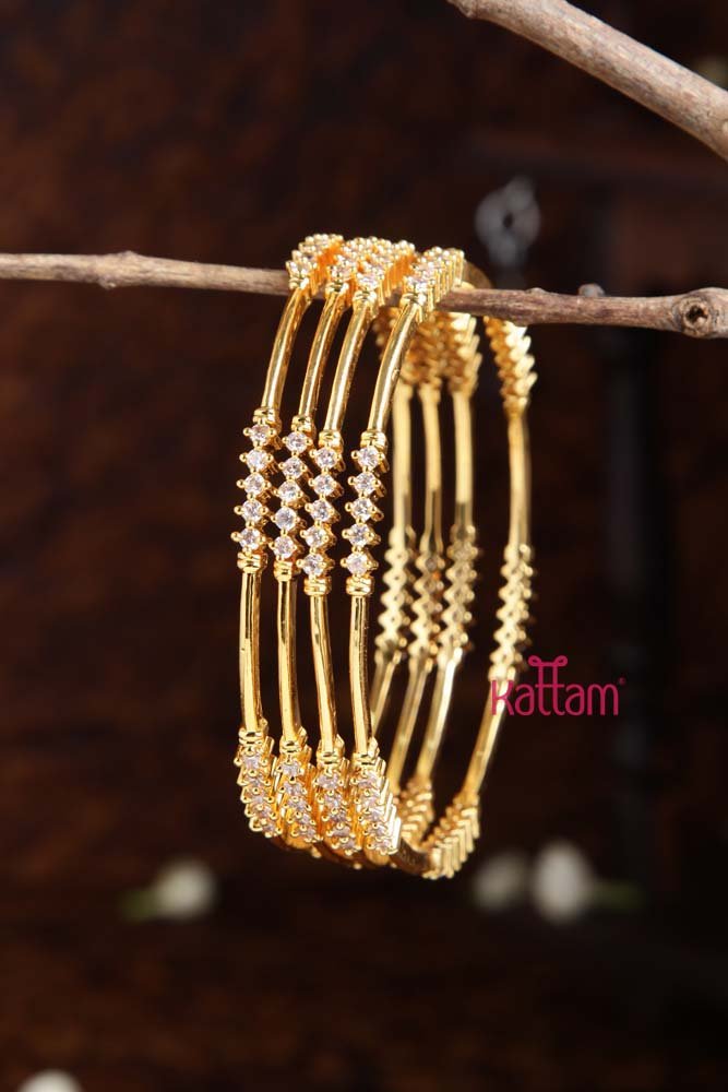 Goltone Stone Bangle ( Set of 4) - B436 - V4