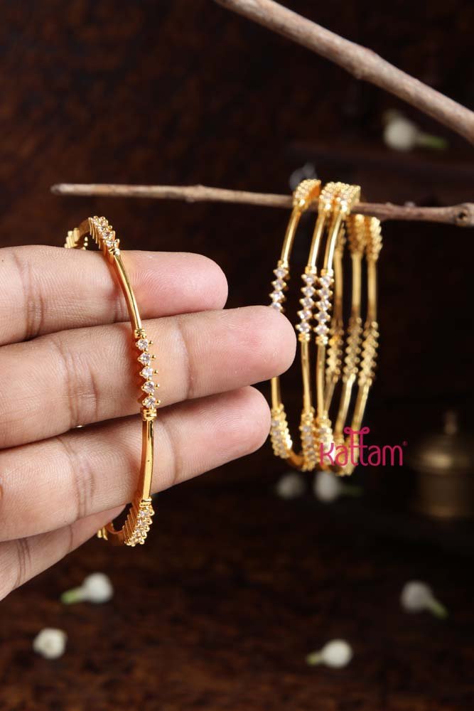 Goltone Stone Bangle ( Set of 4) - B436 - V4