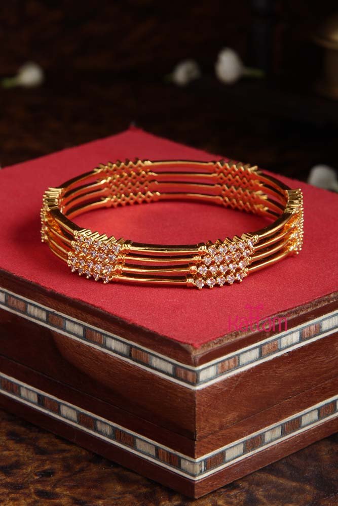 Goltone Stone Bangle ( Set of 4) - B436 - V4