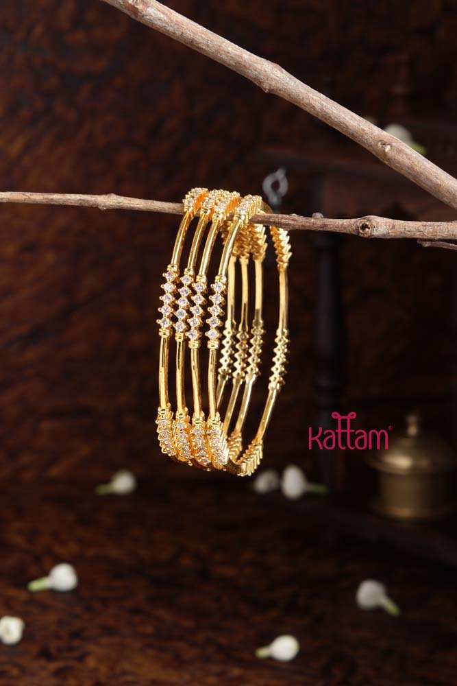 Goltone Stone Bangle ( Set of 4) - B436 - V4