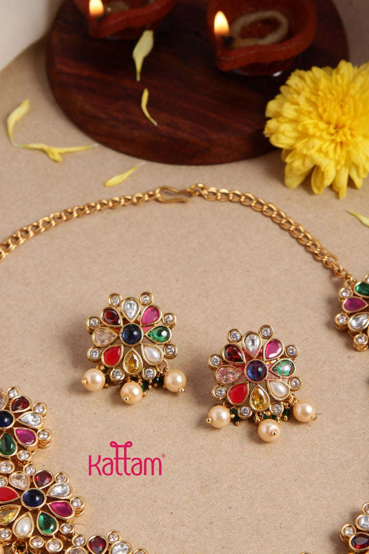 Grand Navarathana Stone Choker - Design 2 - N2882