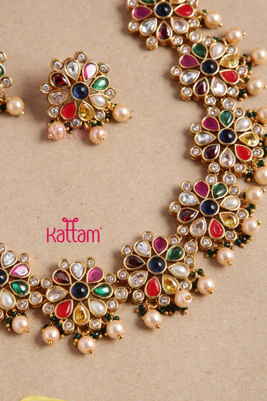 Grand Navarathana Stone Choker - Design 2 - N2882