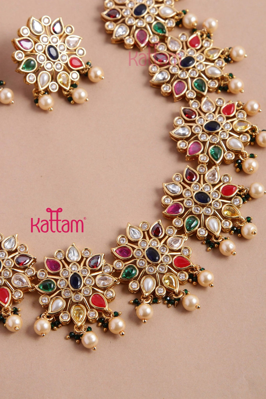 Grand Navarathana Stone Choker - Design 4 - N2884