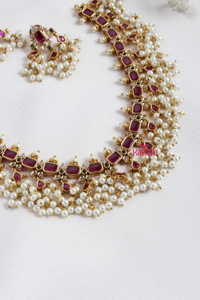 Grand Ruby Guttapusalu Necklace Set - N2317