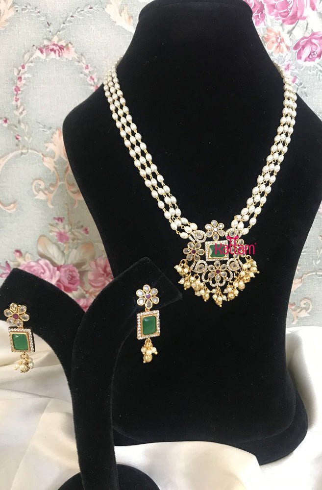 Grand Stone Dollar Pearl Mala - N2013