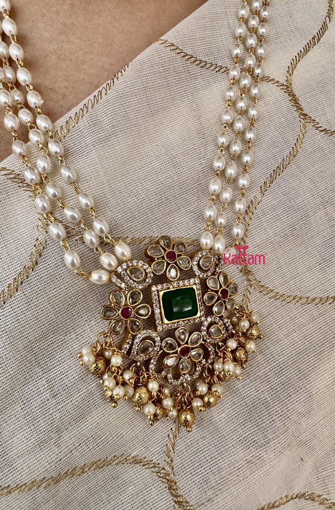 Grand Stone Dollar Pearl Mala - N2013