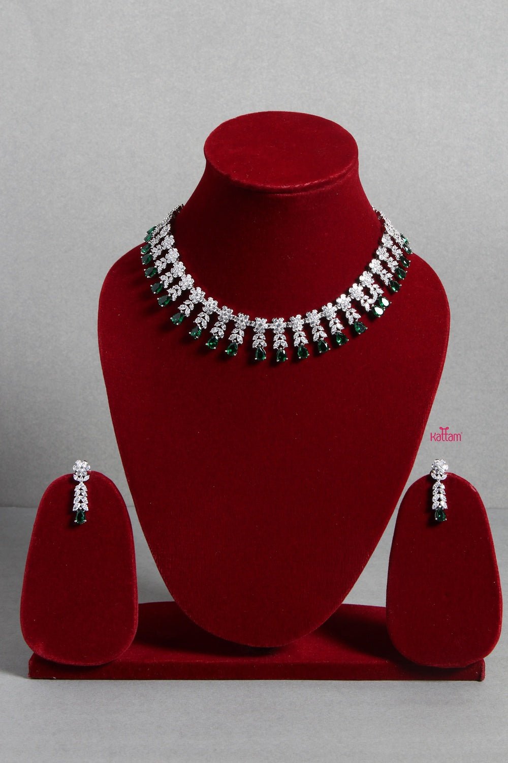 Green American Diamond Necklace - N1290