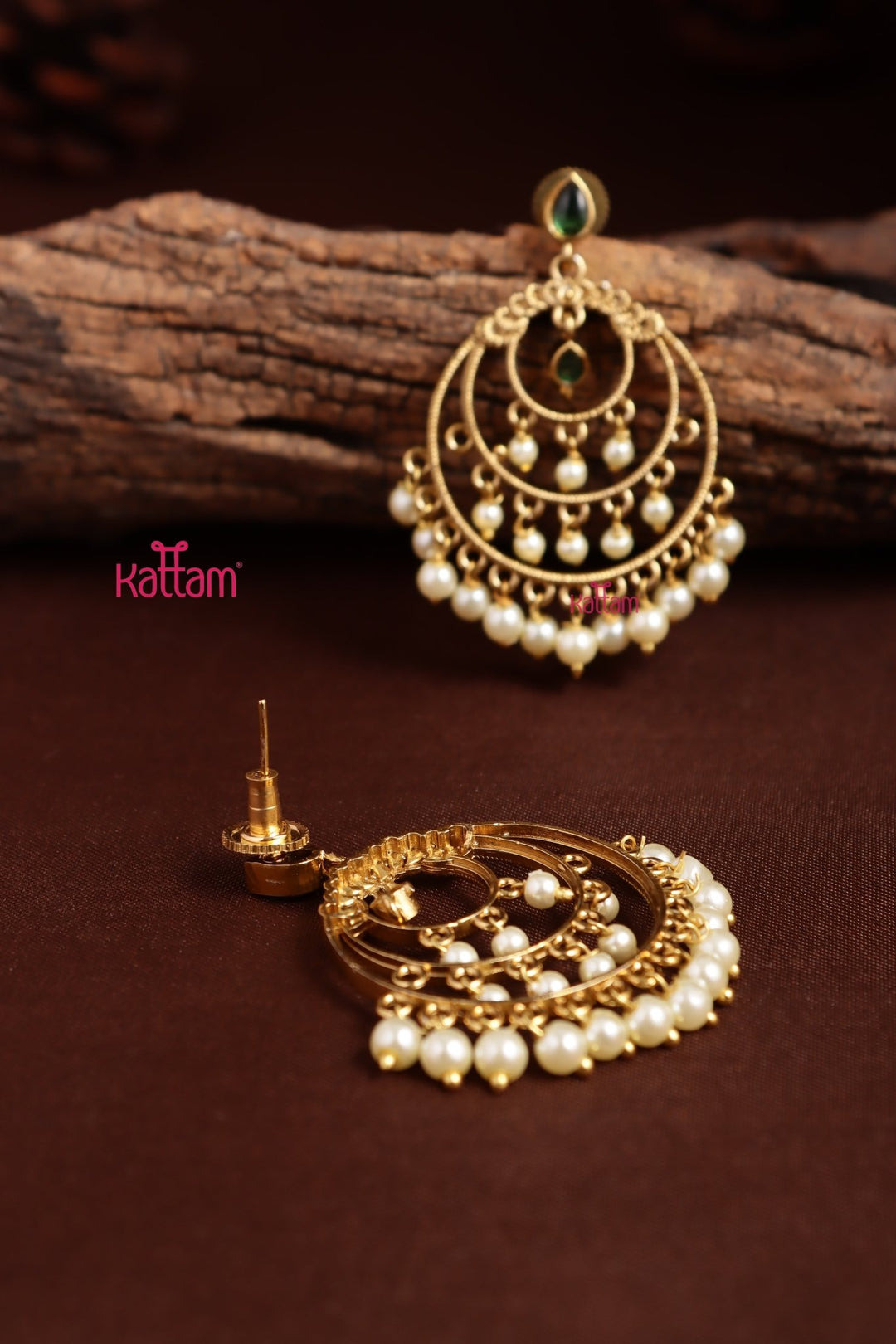 Green Chandbali Statement Earring - E1359