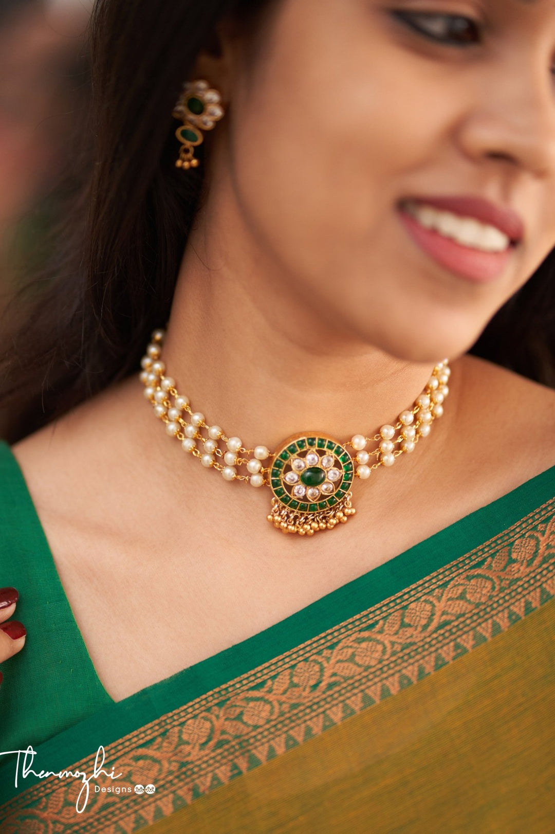Green Kemp Pearl Choker - N840