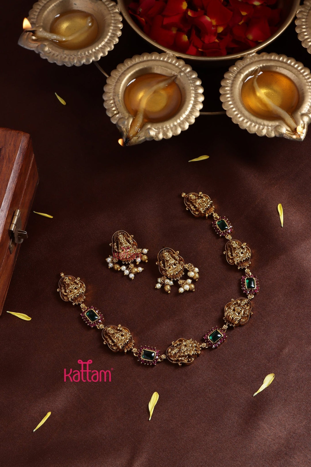 Green Nakshi Choker - N3219