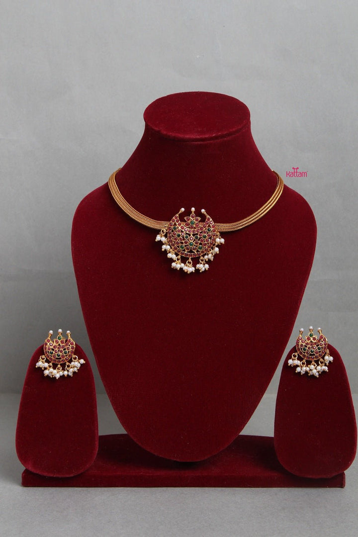 Half Moon Choker Pendant Set - N1185
