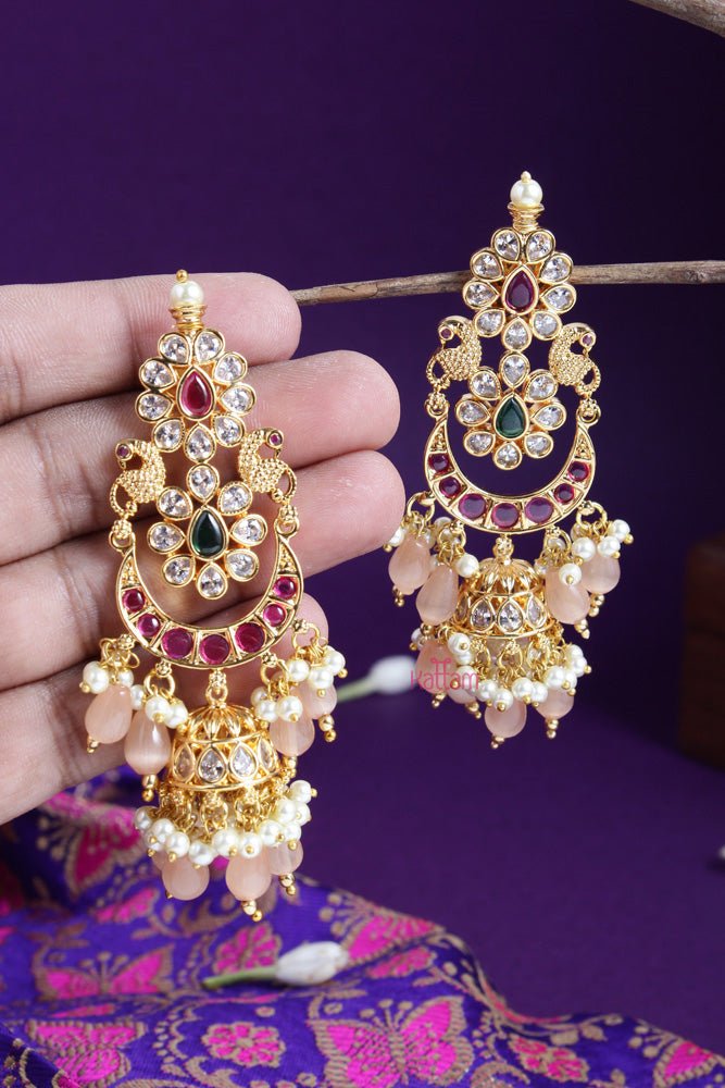 Halfmoon Bead Jhumka - E548