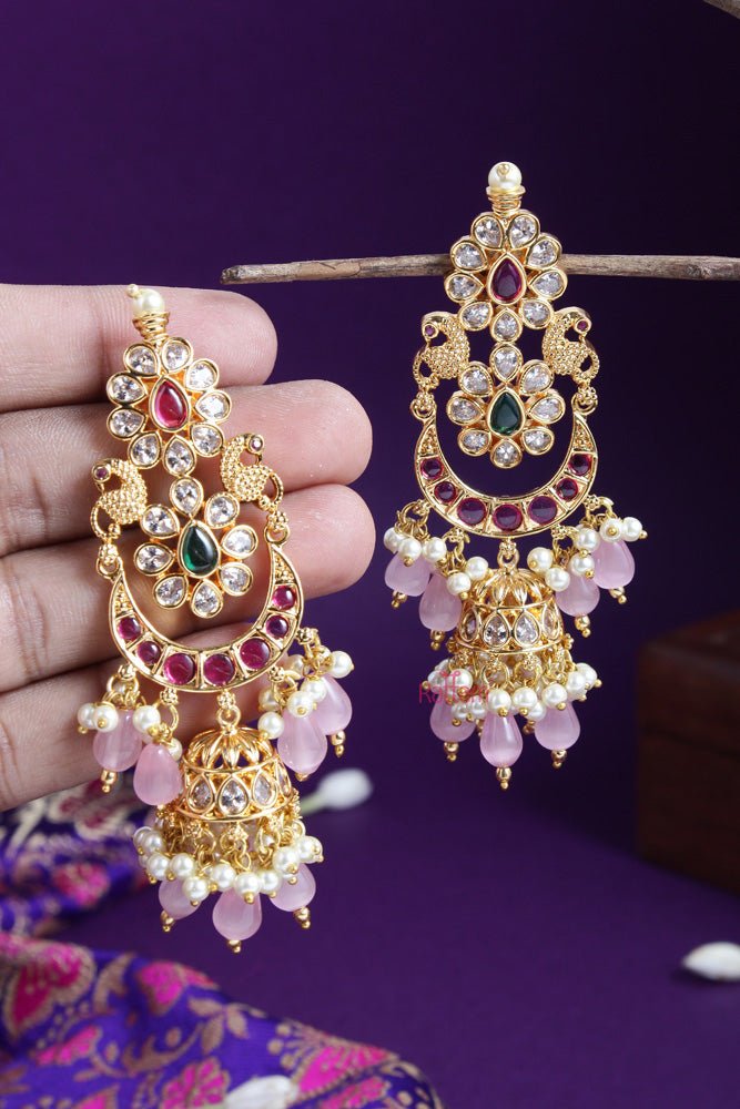 Halfmoon Bead Jhumka - E546