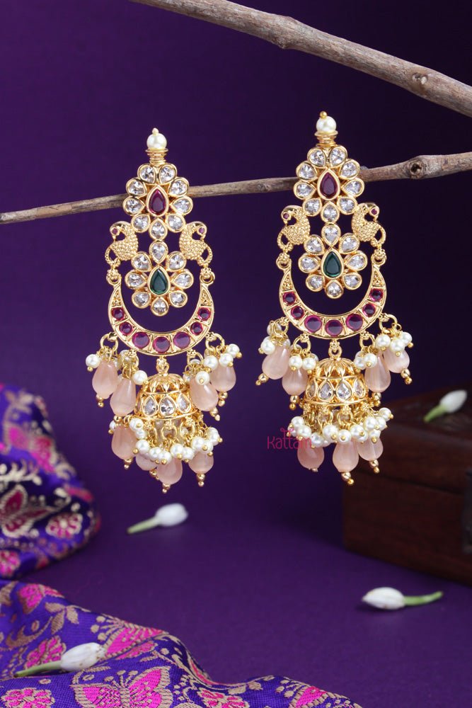 Halfmoon Bead Jhumka - E548