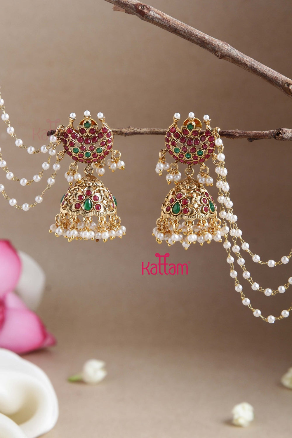 Halfmoon Jhumka With Maattal - E797