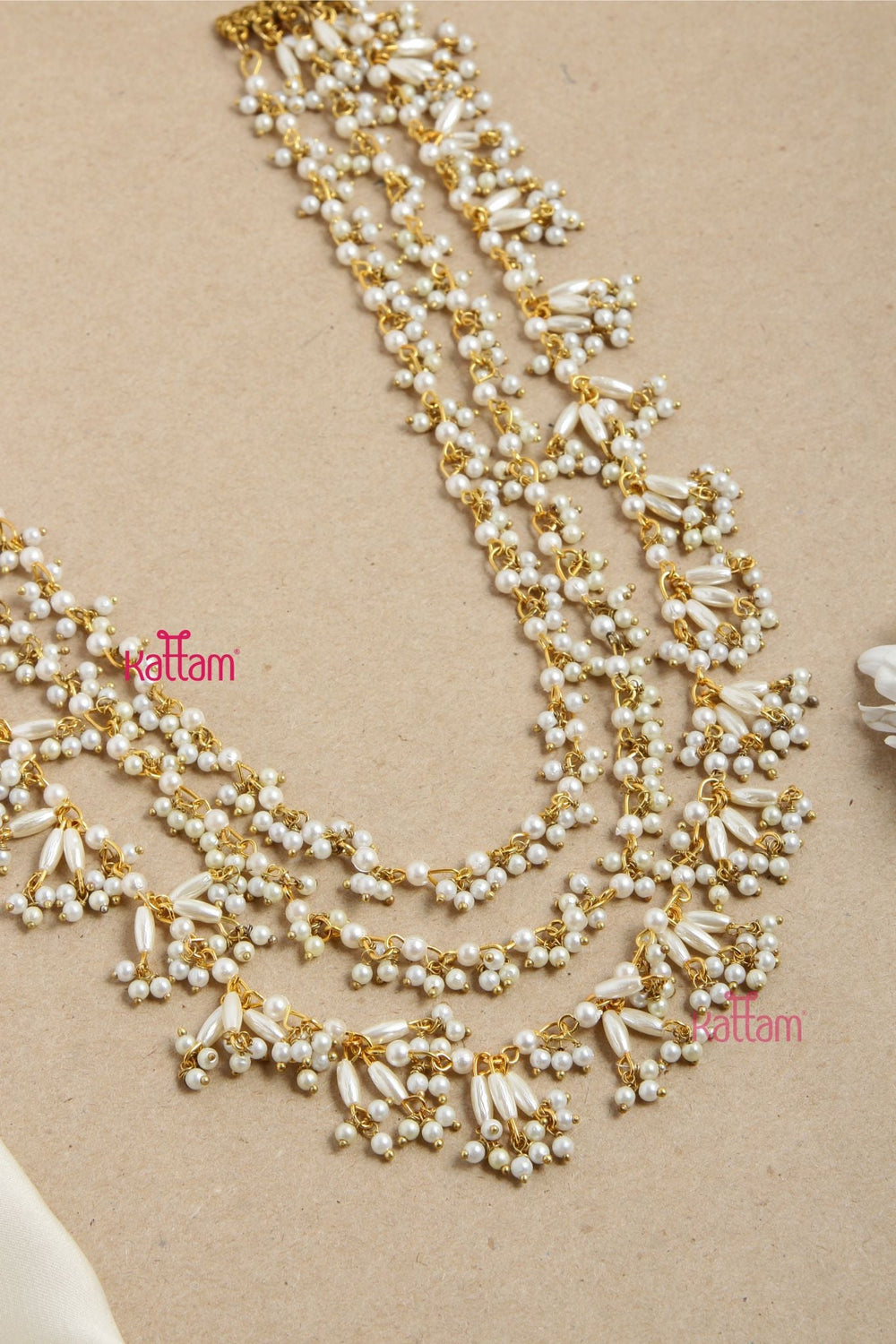 Handcrafted Designer Pearl Necklace ( No Earrings ) - N2900