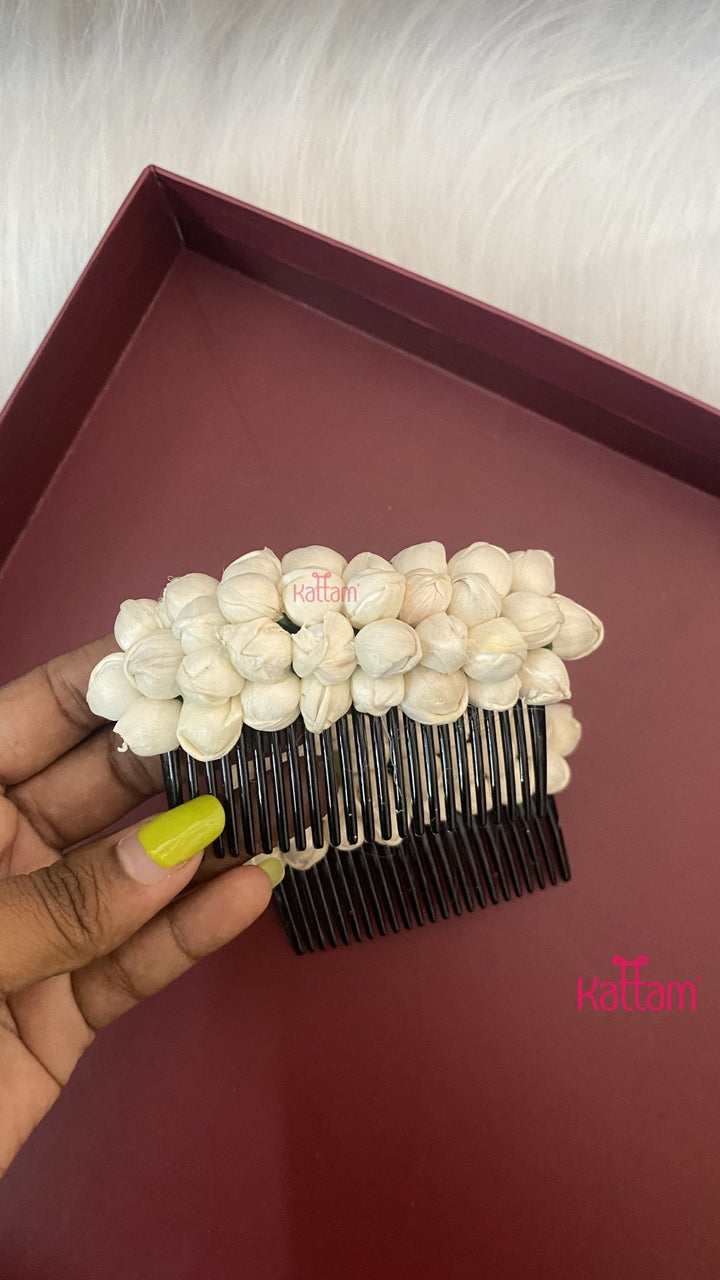 Handmade 3 Line Mallipoo Jasmine Hair Comb - Set of 2 - HA181