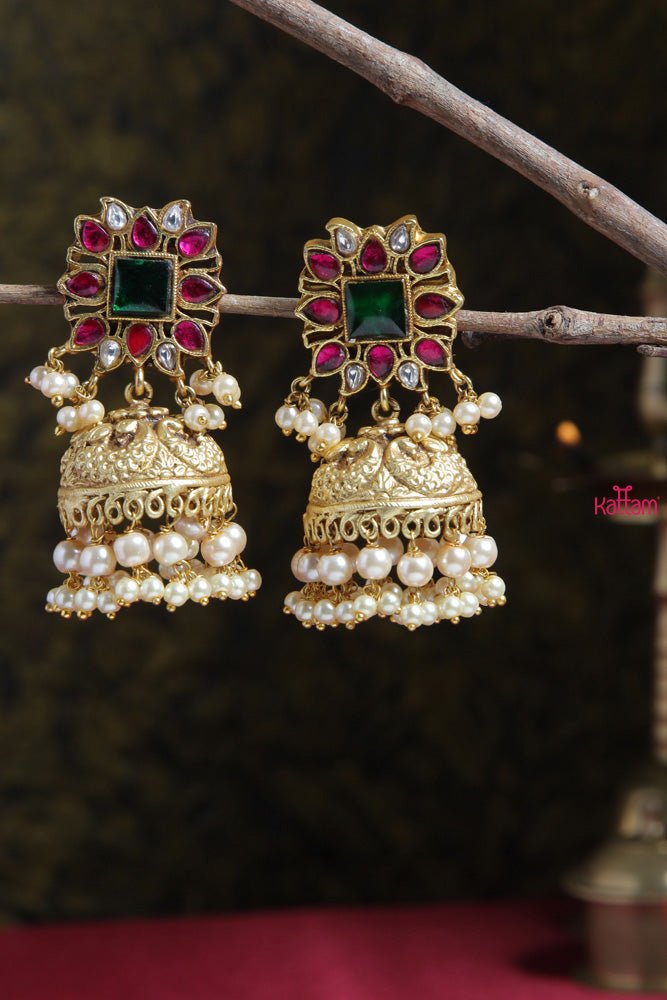 Handmade Kundan Square Jhumka - E319