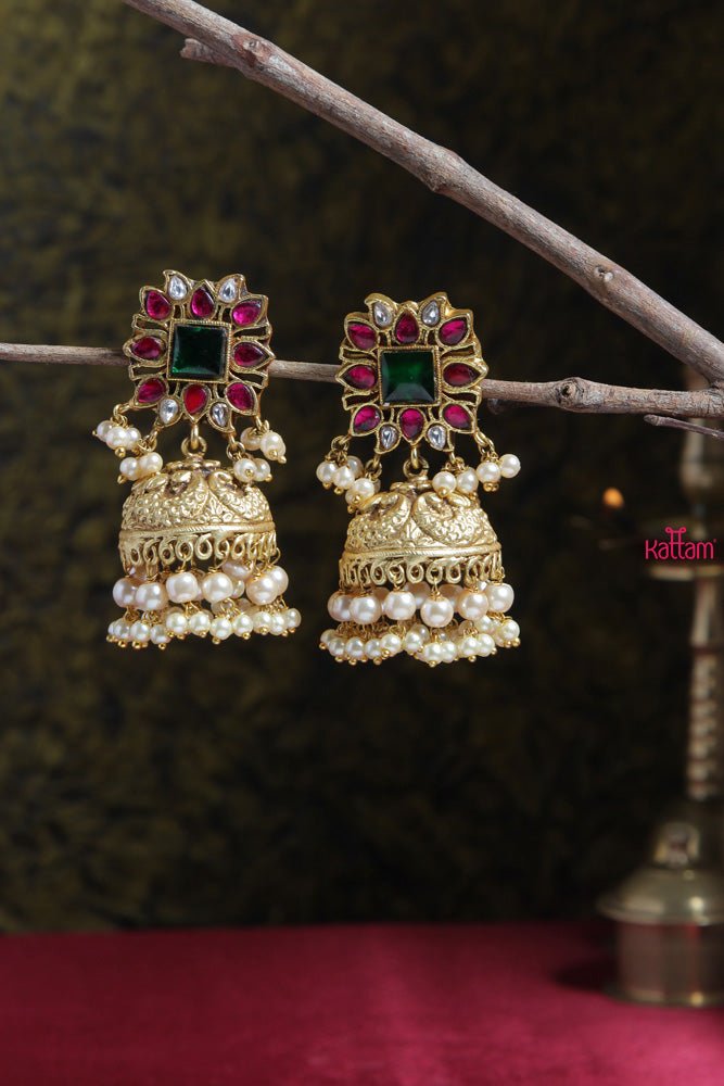 Handmade Kundan Square Jhumka - E319