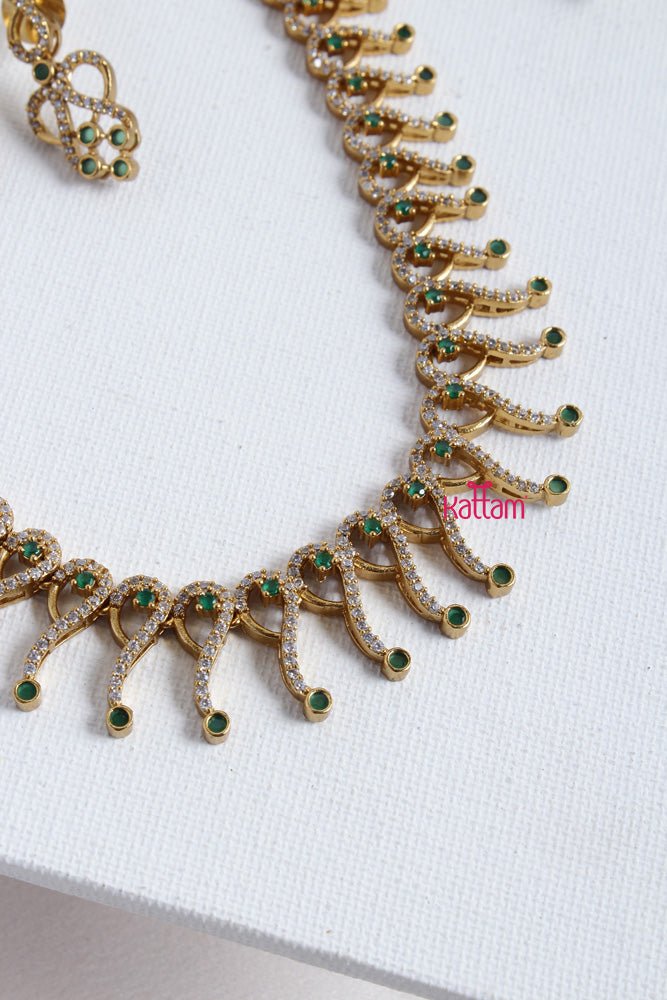 Indo Western Green Stone Choker - N2311