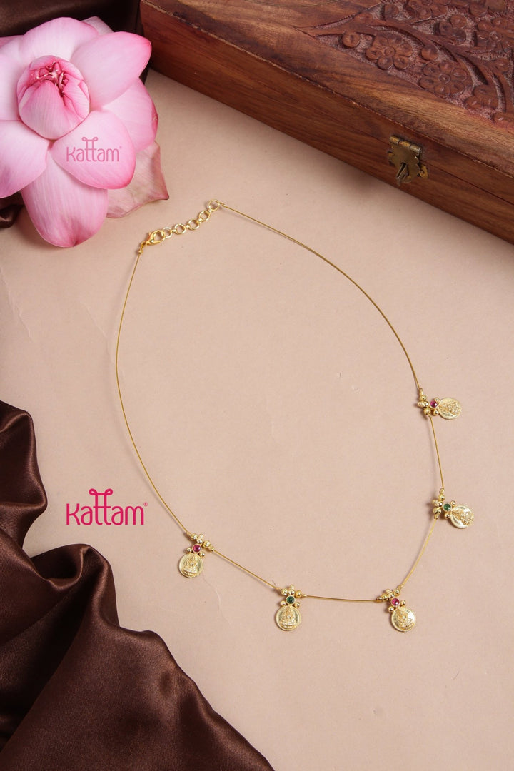 Invisible Five Coin Nakshi Necklace - N3168