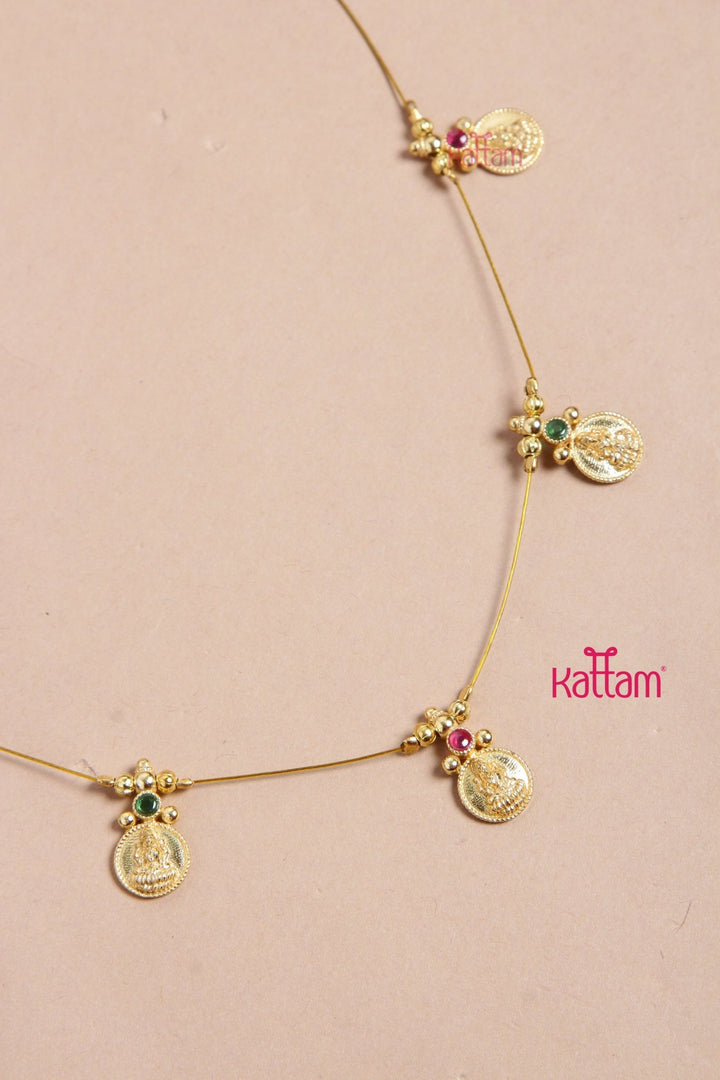 Invisible Five Coin Nakshi Necklace - N3168