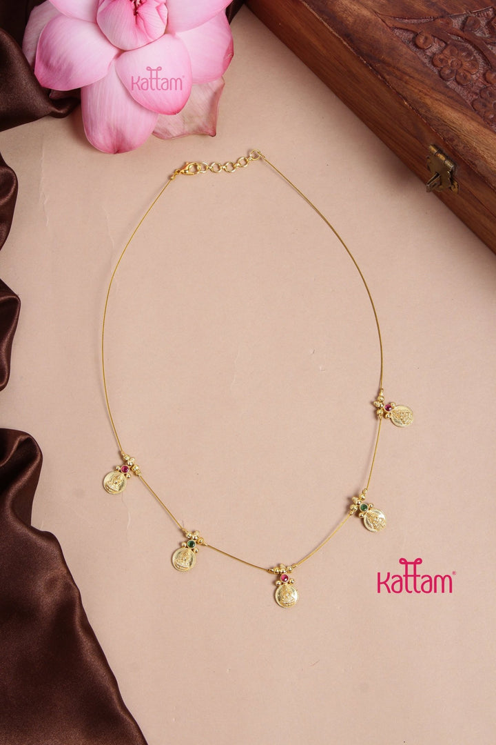 Invisible Five Coin Nakshi Necklace - N3168