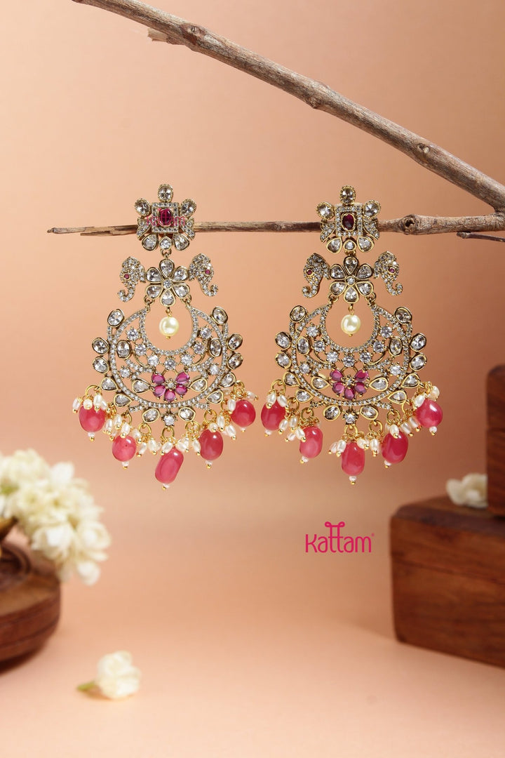 Ivana - Ruby Chandbali Earrings - E917