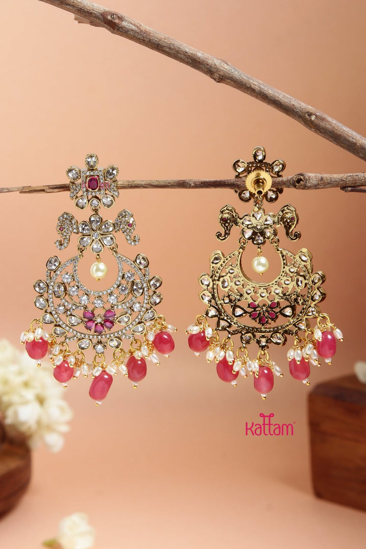 Ivana - Ruby Chandbali Earrings - E917