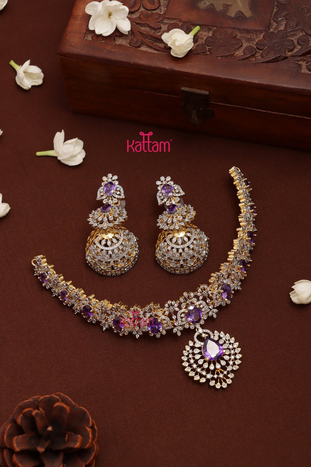 Jacquline - AD Stone Purple Choker - N5313